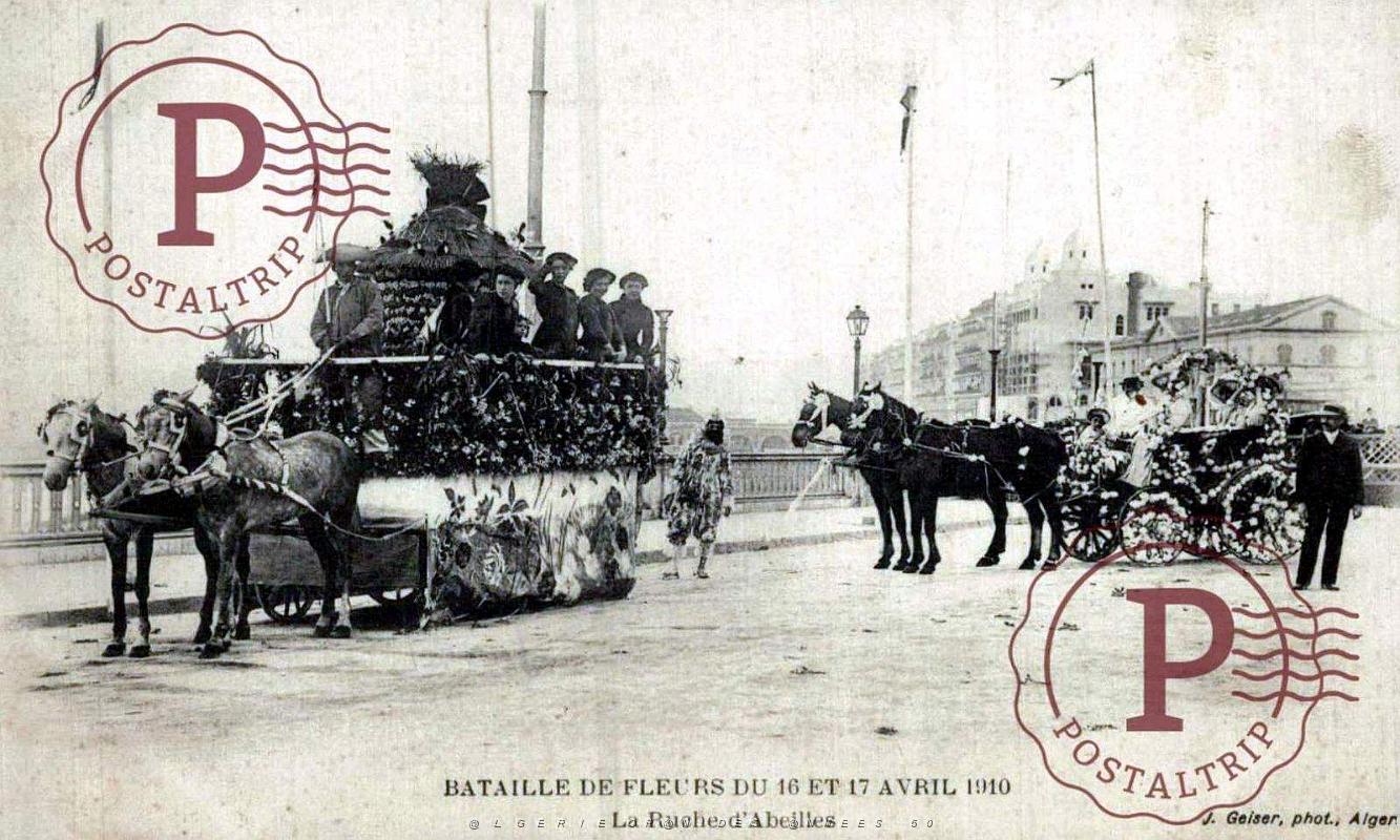 ALGER - BATAILLE DE FLEURS - RUCHE D'ABEILLES - AVRIL 1910.jpg